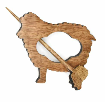 Handcrafted Wood Shawl Pin