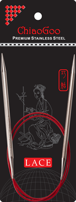 ChiaoGoo - 16" RED Lace SS Circular Needles