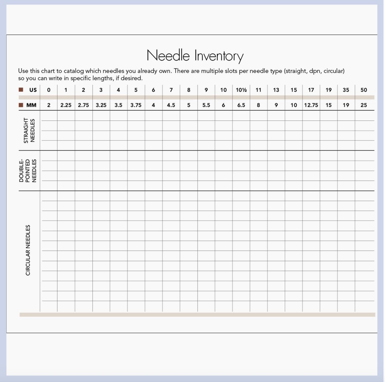 Vogue Knitting Project Journal